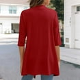 thumbnail image 7 of BXINGOHAI Womens Casual Lightweight Cardigans with Pockets 3/4 Sleeve Open Front Dusters Red,2XL, 7 of 7