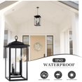 thumbnail image 2 of Farmhouse Porch Pendant Light Outdoor 3-Candle Light Pendant Light Waterproof Exterior Hanging Lanterns with Clear Glass Shade for Front Porch Entryway (Black), 2 of 9