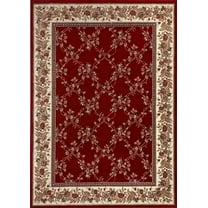 Radici Usa Como Area Rug 1590 Traditional Red Leaves Lattice 3' 3" x 4' 11" Rectangle