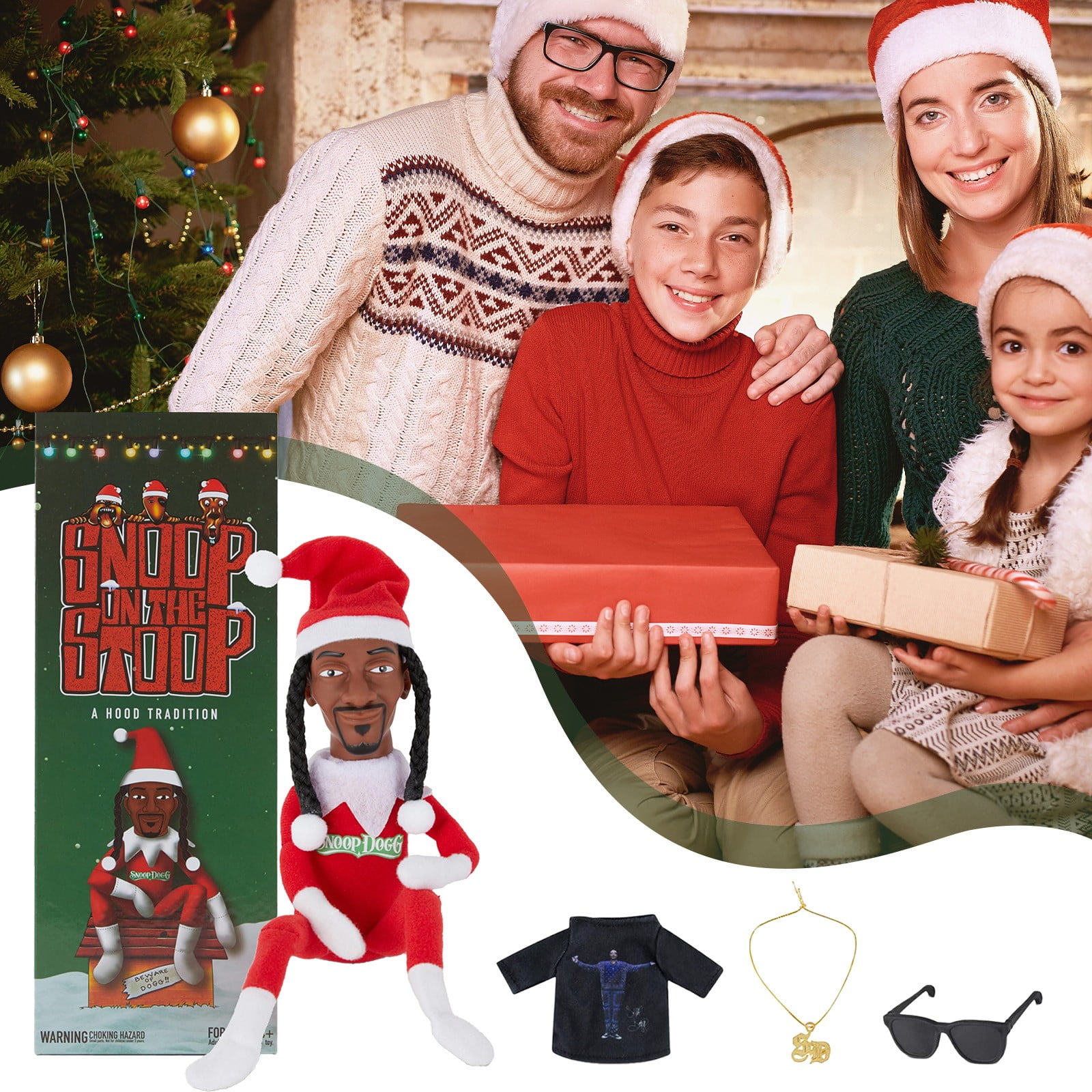 Snoop Dogg Snoop on a Stoop 2024 Christmas Elf Doll, 12” Small Plush Toys Shelf Decor, Includes Elf Toy, Extra Tshirt, Sunglasses and Necklace, for Men & Women. - Walmart.com Snoop Dogg Snoop on a Stoop 2024 Christmas Elf Doll, 12” Small Plush Toys Shelf Decor, Includes Elf Toy, Extra Tshirt, Sunglasses and Necklace, for Men & Women. - Walmart.com