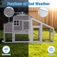 thumbnail image 4 of Suumerpety Large Chicken Coop Wooden Chicken House with Nesting Box Wheels and Run Outdoor Rabbit Hutch Expandable Hen House for 4-6 Chickens Gray, 4 of 10