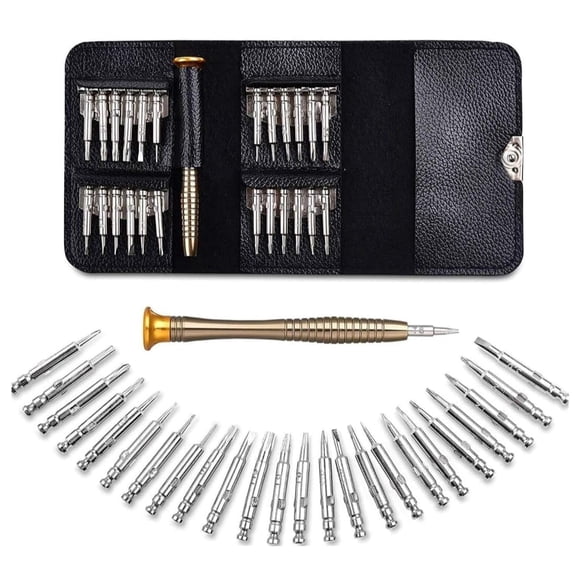 25 In 1 Screwdriver Set With Case, Small Flathead & Phillips Screwdrivers | Magnetic Micro Screwdriver Kit For Electronics, 25 Pieces | Small Appliance Repair, Magnetic Tip, Easy To Use