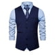 thumbnail image 4 of Chaqueta de Traje de Ocio de Bolsillo sin Cuello en V de Color Sólido sin Mangas, Trajes de Hombre de Ajuste Delgado para el Uso Formal Informal, 4 of 5