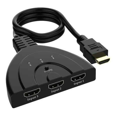 3-Port HDMI Splitter Switch Cable 2ft 3 In 1 out Auto High Speed Switcher Splitter Support 3D,1080P For HDMI TV, PS3, Xbox