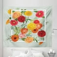thumbnail image 1 of Shabby Flora Tapestry, Floral Flowers Leaves Buds Frame Art Print, Fabric Wall Hanging Decor for Bedroom Living Room Dorm, 5 Sizes, Dark Coral Mustard, by Ambesonne, 1 of 1