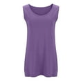 thumbnail image 6 of Women's Plus Size Cotton Tank Top, Sleeveless Solid Shirts Crew Neck Loose Fit Tanks, 6 of 7