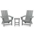 thumbnail image 3 of Garpans 3-Piece Adirondack Chair Set with Table HDPE All Wheather Outdoor Adirondack Chairs with Side Table Patio Chairs Table Set for Outside Garden Pool Front Porch Deck Fire Pit, 3 of 8