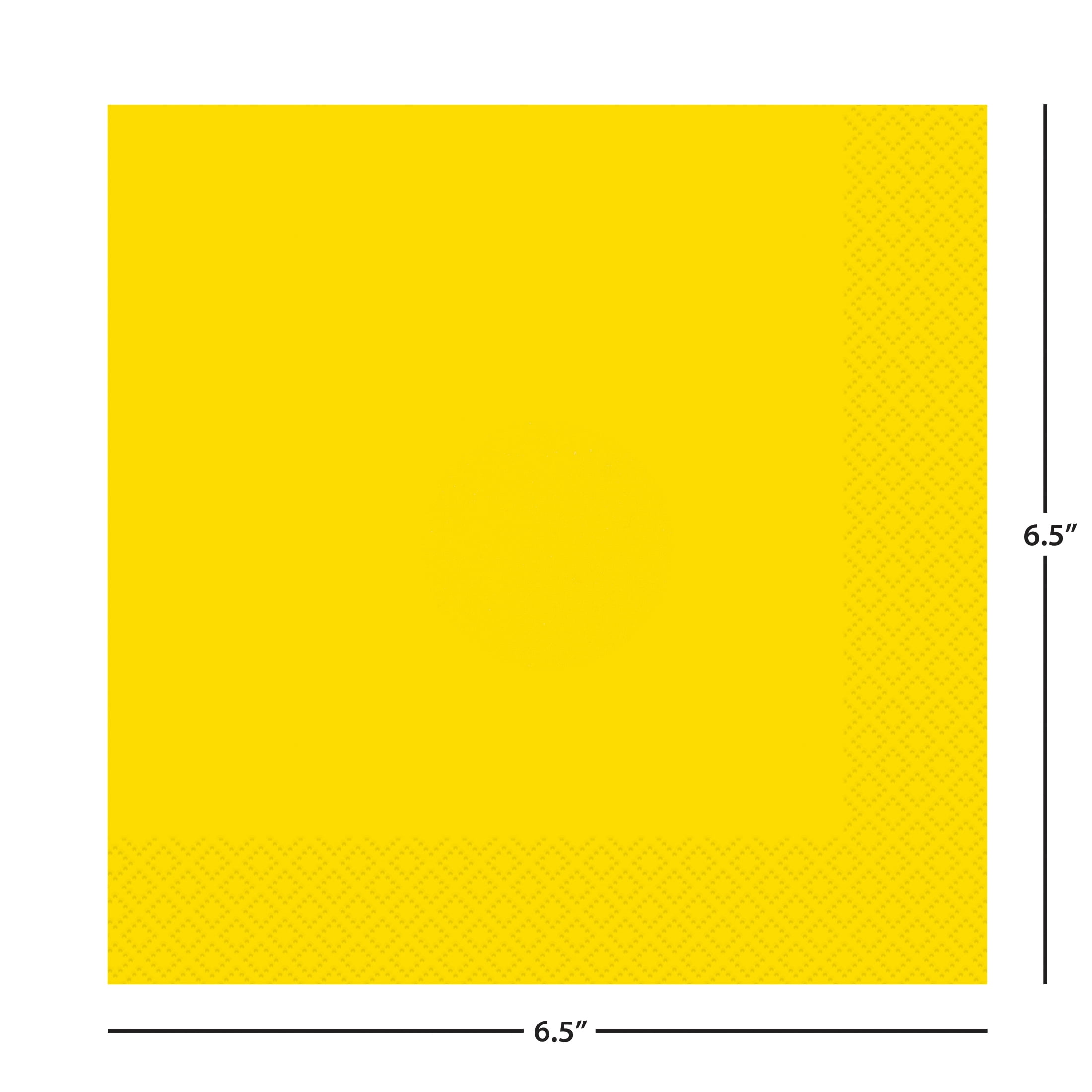 24 Count 6.5IN x 6.5IN Yellow Disposable Paper Napkins by Way To Celebrate
