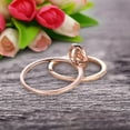 thumbnail image 4 of Bridal Set Oval Cut Gemstone 1.75 Carat Morganite Engagement Ring Wedding Ring On 10k Rose Gold Anniversary Gift Glaring Staggering Ring, 4 of 6