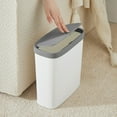 thumbnail image 2 of Kitchen Trash Can, Step-On Garbage Can with Lid, Tall Kitchen & Bathroom Trash Can, Small Office Waste Bin, Gray - Xuniizn, 2 of 7