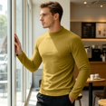 thumbnail image 6 of Nestiefly Mens Thermal Long Sleeve Undershirt Base Layer Long Shirts | Warm Lightweight Soft Fleece Lined Crew Beck Shirts Workout Top Earthy Yellow XL, 6 of 8