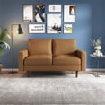 thumbnail image 5 of Saint Birch Milton Faux Leather Upholstery Loveseat - Brown, 5 of 10