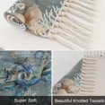 thumbnail image 6 of Blue Crab Coastal Bathroom Rug 2'x3', Summer Beach Nautical Starfish Coral Low Profile Front Entryway Rug with Tassels, Woven Cotton Washable Kitchen Mat Carpet for Foyer Bedroom Back Door Decor, 6 of 9