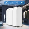 thumbnail image 6 of 60'' Garment Rack Cover Dustproof Clothes Rack Cover Breathable Garment Bags Protector Wardrobe Cover with 2 Durable Zippers for Garment Rack, White (Rack Not Included), 6 of 12