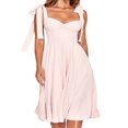 thumbnail image 1 of PENGXIANG Robe Midi Sans Manches d'Été pour Femmes Couleur Unie / Robe de Soirée Split Florale, 1 of 4