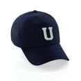 thumbnail image 1 of Customized Letter Intial Baseball Hat A to Z Team Colors, Navy Cap Green White Letter U, 1 of 4