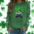 thumbnail image 2 of Kilaqueen St. Patrick's Day Sweatshirt for Women Shamrock Print Crew Neck Long Sleeve Pullover Tops Casual Comfy Loose Fit Holidy Vacation Tops, 2 of 5