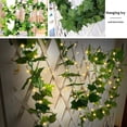 thumbnail image 4 of Guirnalda de luces LED solares de ratán para exteriores, luces decorativas para patio, guirnalda de hojas verdes de Navidad, luces de alambre de cobre, 4 of 5