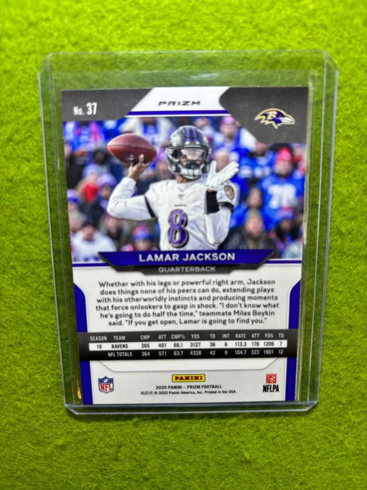Lamar Jackson SILVER PRIZM SP CARD 2020 Panini Prizm Football BALTIMORE RAVENS
