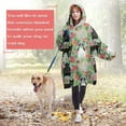 thumbnail image 4 of Cute Bulldog Dog and Flower Florals Wearable Oversized Blanket,Wearable Blanket Hoodie for Adults,Cozy Hooded Blankets with Super Pockets,Super Warm Fuzzy Pullover for Women & Men, 4 of 6