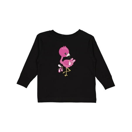 

Inktastic Cute Pink Flamingo Gift Toddler Toddler Girl Long Sleeve T-Shirt