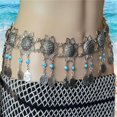 thumbnail image 3 of facefd Bohemian Flower Coin Tassel Drop Belly Chain Waist Dance Belt Style 1, 3 of 8