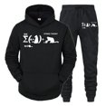 thumbnail image 2 of Conjunto de ropa deportiva para hombre con estampado de gato y mecánica cuántica, sudadera con capucha y pantalones deportivos divertidos, conjunto para correr en la calle, 2 of 5