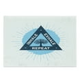 thumbnail image 1 of Inhale Exhale Cutting Board, Spa Yoga in Triangle with Tree of Life Tranquil Graphic, Decorative Tempered Glass Cutting and Serving Board, Large Size, Night Blue and White, by Ambesonne, 1 of 1