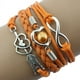 thumbnail image 2 of Pulseras para mujer, regalos para mujer, pulsera de cuero antiguo de la amistad con corazón y perla o pulseras para mujer, 2 of 2