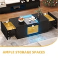 thumbnail image 4 of DWVO Modern LED Coffee Table Black Center Tables with Storage for Living Room, 4 of 8