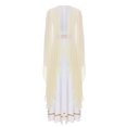 thumbnail image 4 of inlzdz Womens Halloween Greek God Fancy Dress Sleeveless Chiffon Toga Tunic Champagne XXL, 4 of 7