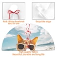 thumbnail image 4 of Lsque Surfing Cat Sun Print Christmas Tree Skirt, Tree Skirt with Ties or Velcro, Perfect for Holiday Decorations, Halloween, and New Year-36", 4 of 7