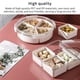thumbnail image 5 of Bandeja Para Servir Aperitivos De Cuatro Compartimentos Plato De Fruta Transparente Recipiente De Almacenamiento De Dulces De Plástico Multiusos Con Tapa Para Aperitivos De Frutas Dulces Sweethay HA028041-02, 5 of 7