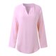 thumbnail image 2 of Blusa de mujer 2025 con cuello en V y manga 3/4: encaje irregular, tallas grandes, top informal para la oficina/vaqueros., 2 of 2