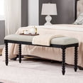 thumbnail image 5 of Duhome Classic Spindle-Leg Upholstered Bench with Fabric Seat,Black & Cream, 5 of 10