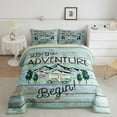 thumbnail image 2 of Erosebridal Happy Camping Comforter Sets Queen Size,Rustic Cabin Bedding Queen Comforter Set,Adventure Camper Bedding Sets Queen with Comforter,Lightweight Lodge Room Decor,Reversible,3 Pieces, 2 of 8