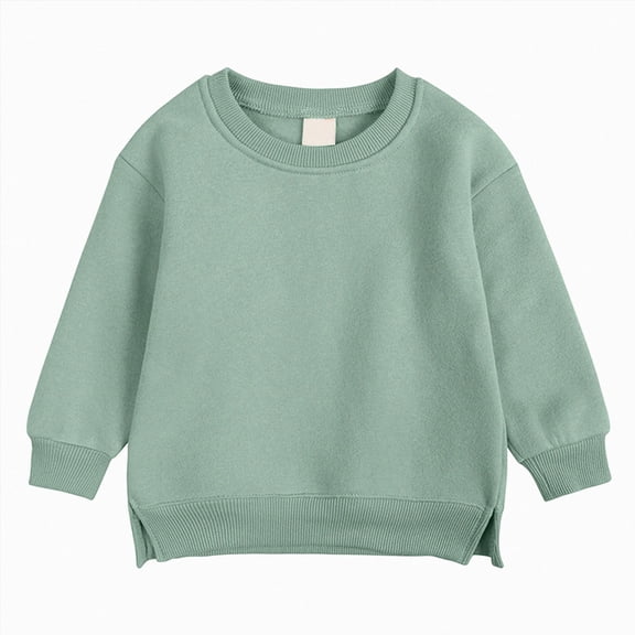 Splozh Girl Shirts 1T 2T 3T 4T 5T 6T 7T Toddler Kids Cotton Long Sleeve T Shirts Crewneck Basic Long Sleeve Tee Shirts,Green,12-24 Months
