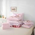 thumbnail image 5 of Castle Fairy Bow Alphabet 7-Piece Queen Bedding Set: Red Flower Letter Personalized Microfiber Floral, 5 of 7