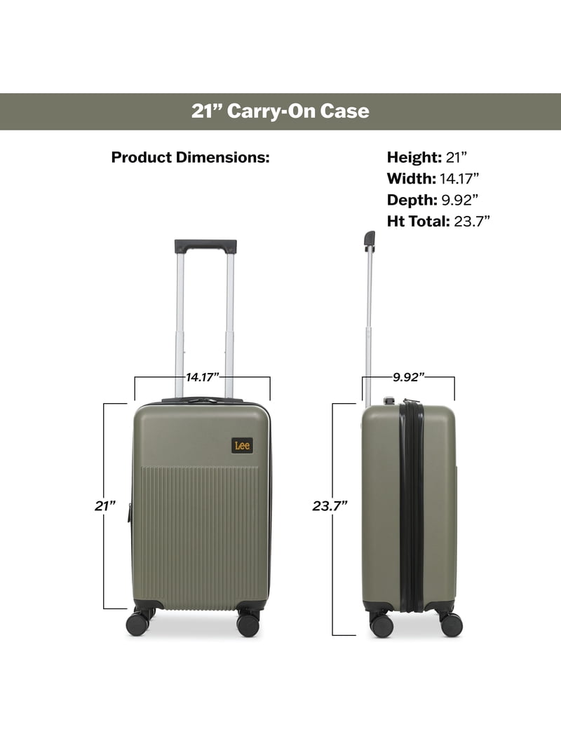 Lee 21/28 in Unisex 2-Piece Luggage Set, Olive - Walmart.com