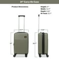 thumbnail image 3 of Lee 21/28 in Unisex 2-Piece Luggage Set, Olive, 3 of 22