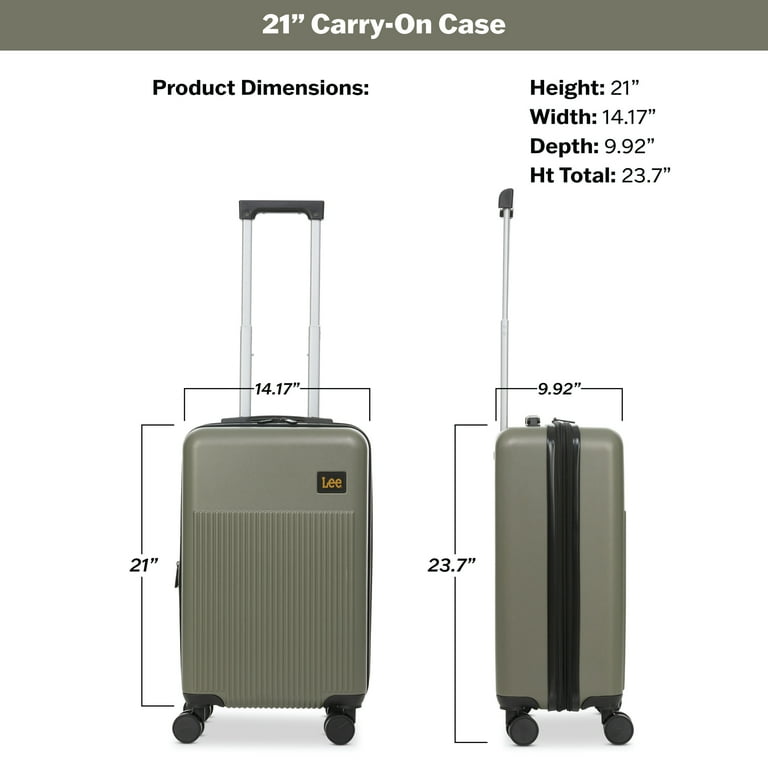 Lee 21 in Unisex Carry-On Luggage, Olive - Walmart.com