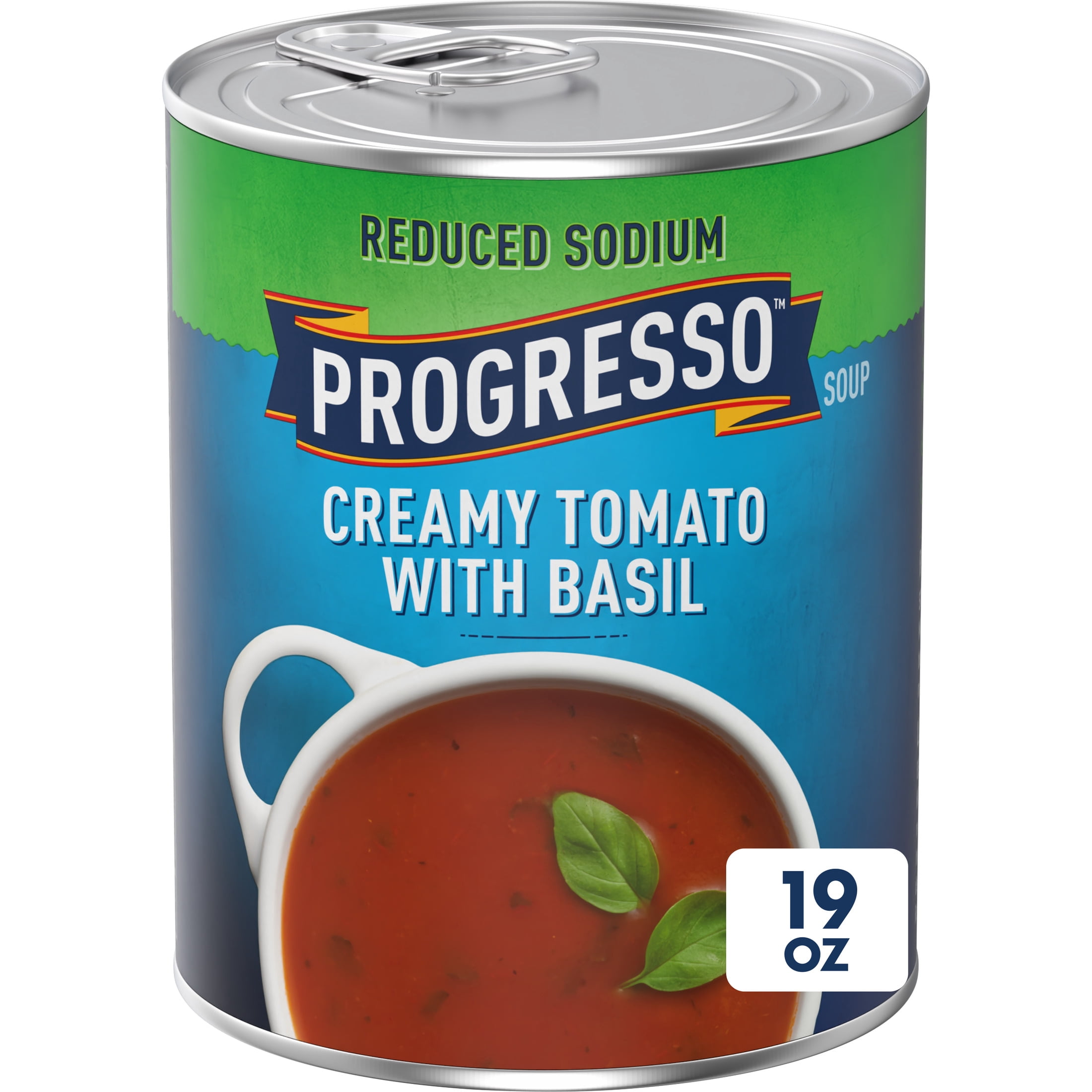 (2 pack) Progresso Reduced Sodium, Creamy Tomato with Basil Soup, Gluten Free, 19 oz