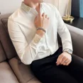 thumbnail image 3 of Camisas de hombre Camisas de negocios con gráficos florales para hombre Bordado Estilo coreano I Moda 2024 Slim Fit Estética Diseñador Social Cool, 3 of 5