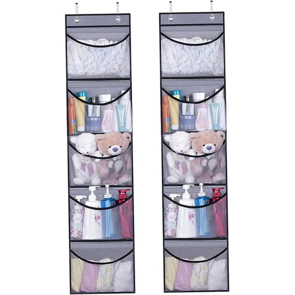 Over-the-Door Organizer, Hanging Mesh Pockets with Hooks for Bedroom Bathroom, Storage for Clothes and Accessories