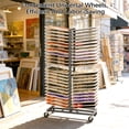 thumbnail image 6 of YOHKOH 48-Shelf Metal Art Paint Drying Rack with Locking Wheels & Tilted Shelves for Classroom Studio Painting & Canvas Storage, 6 of 8