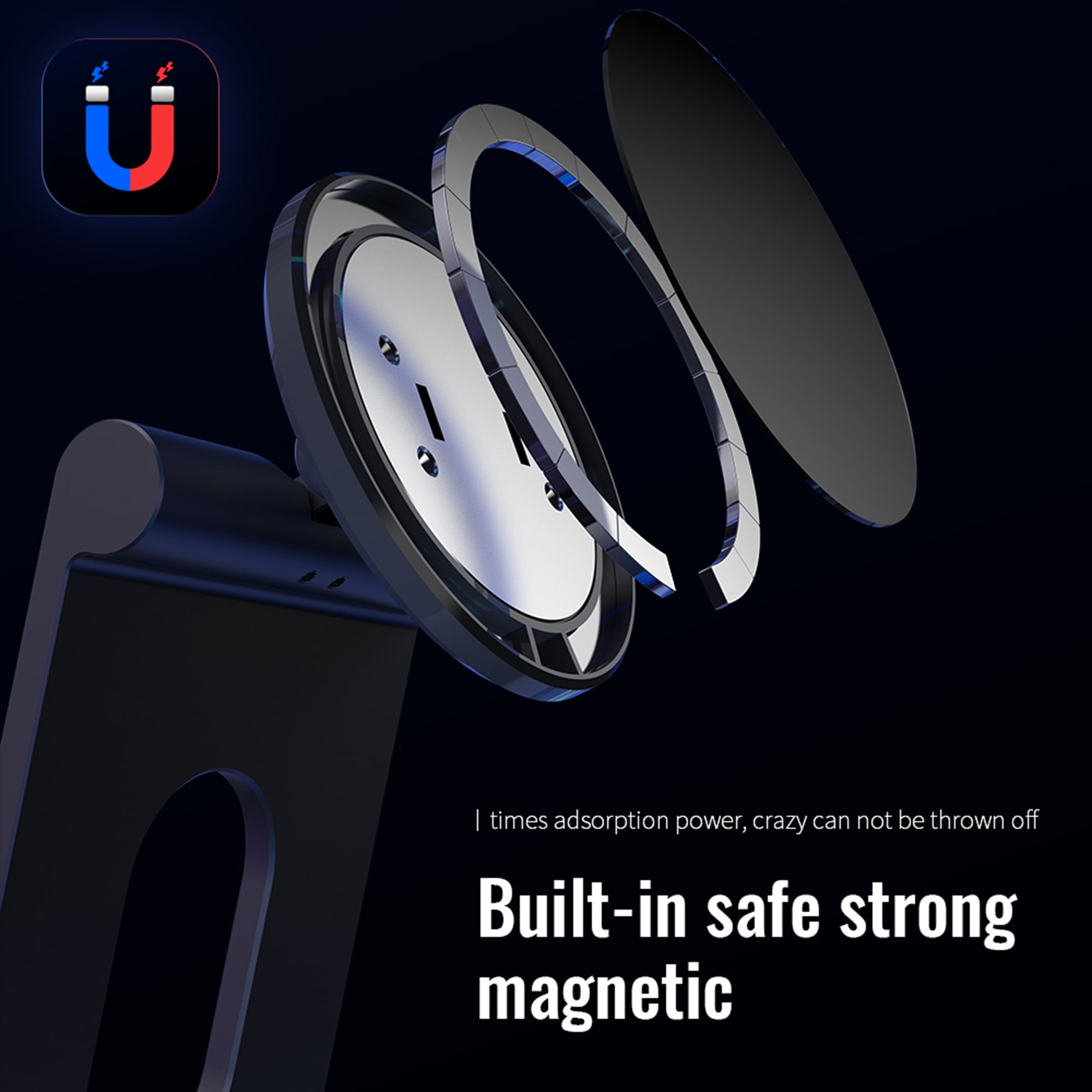 Dteck Magnetic Phone Stand, Adjustable Sturdy Phone Stand & Tablet Stand for Desk, Strong Magnetic, Compatible with MagSafe Charger (MagSafe is not included), Gray