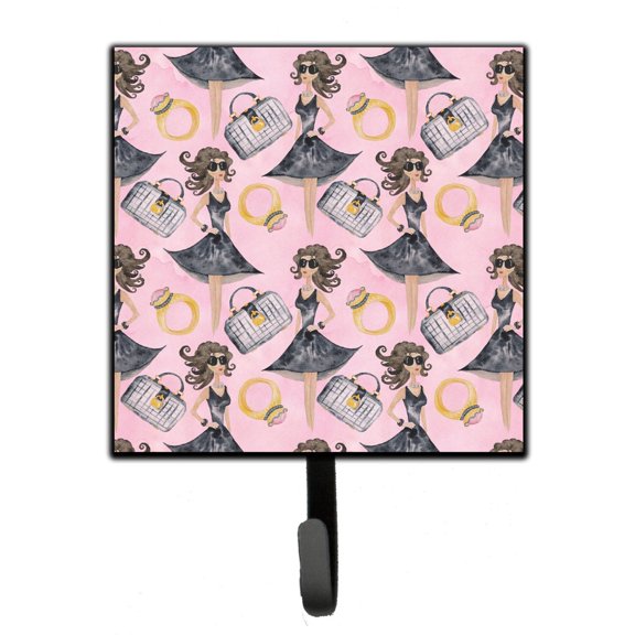 Carolines Treasures BB7500SH4 Watercolor Fashion Diva on Pink Leash or Key Holder Single Hook multicolor