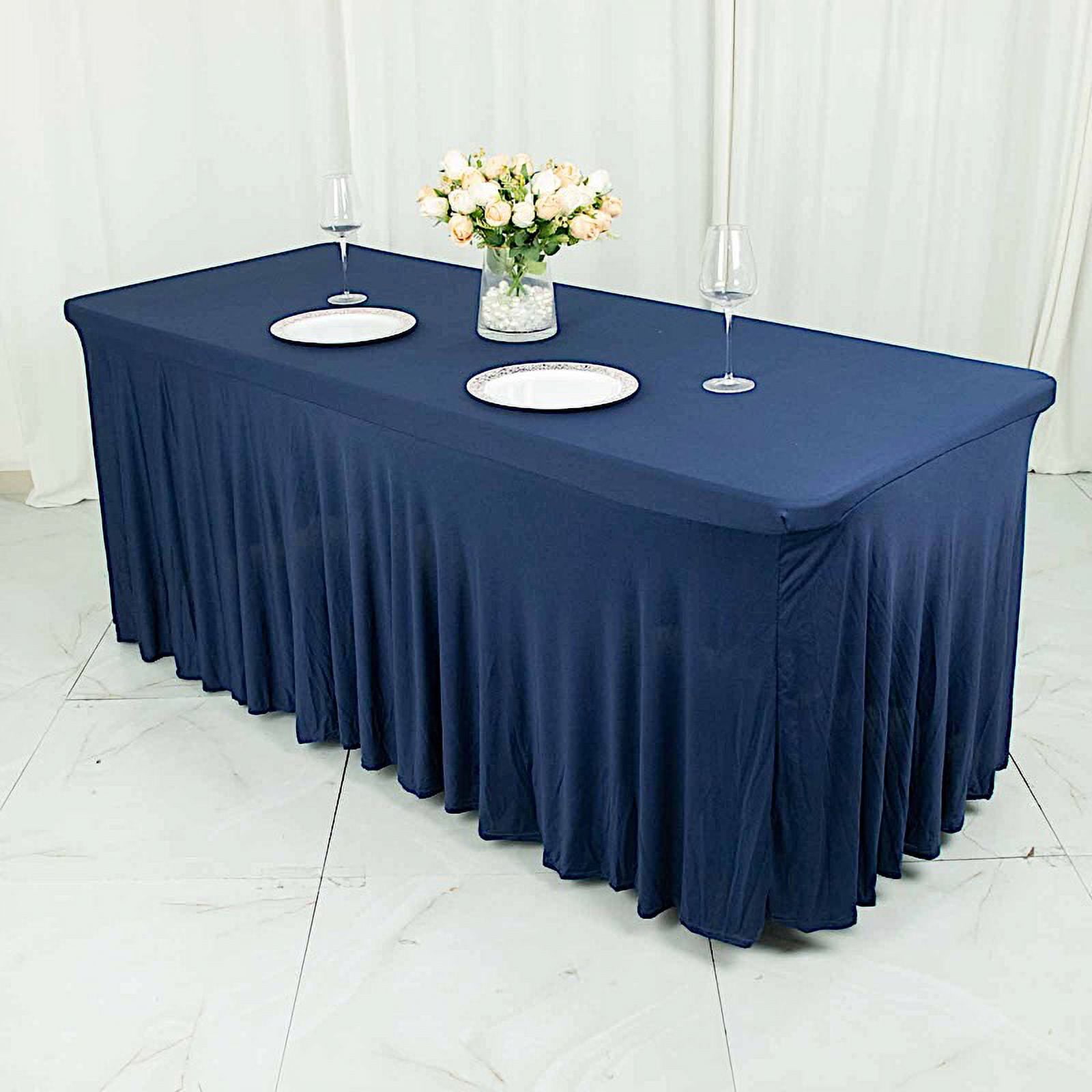 Navy blue table skirt cheap