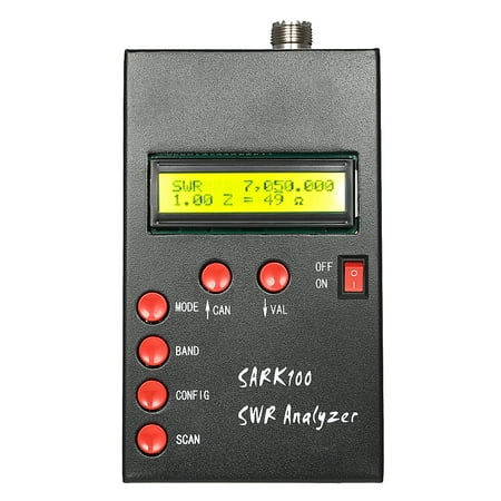 SARK100 1-60MHz HF ANT SWR Antenna Analyzer Meter Standing Wave Tester for Ham Radio Hobbyists Impedance Capacitance