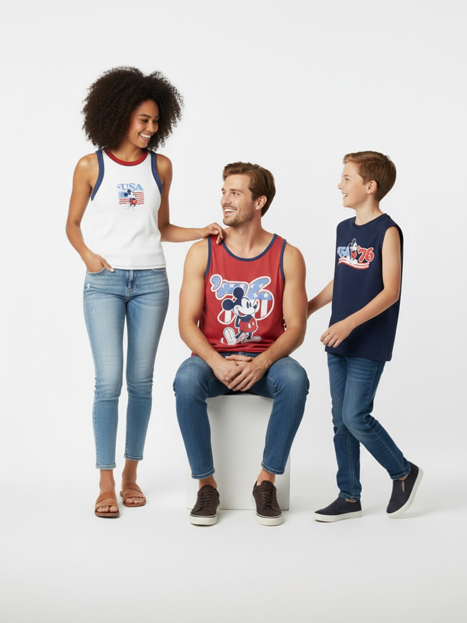 Disney Men's Mickey Mouse Spirit of 76 America 250 Graphic Tank Top, Sizes XS-5XL